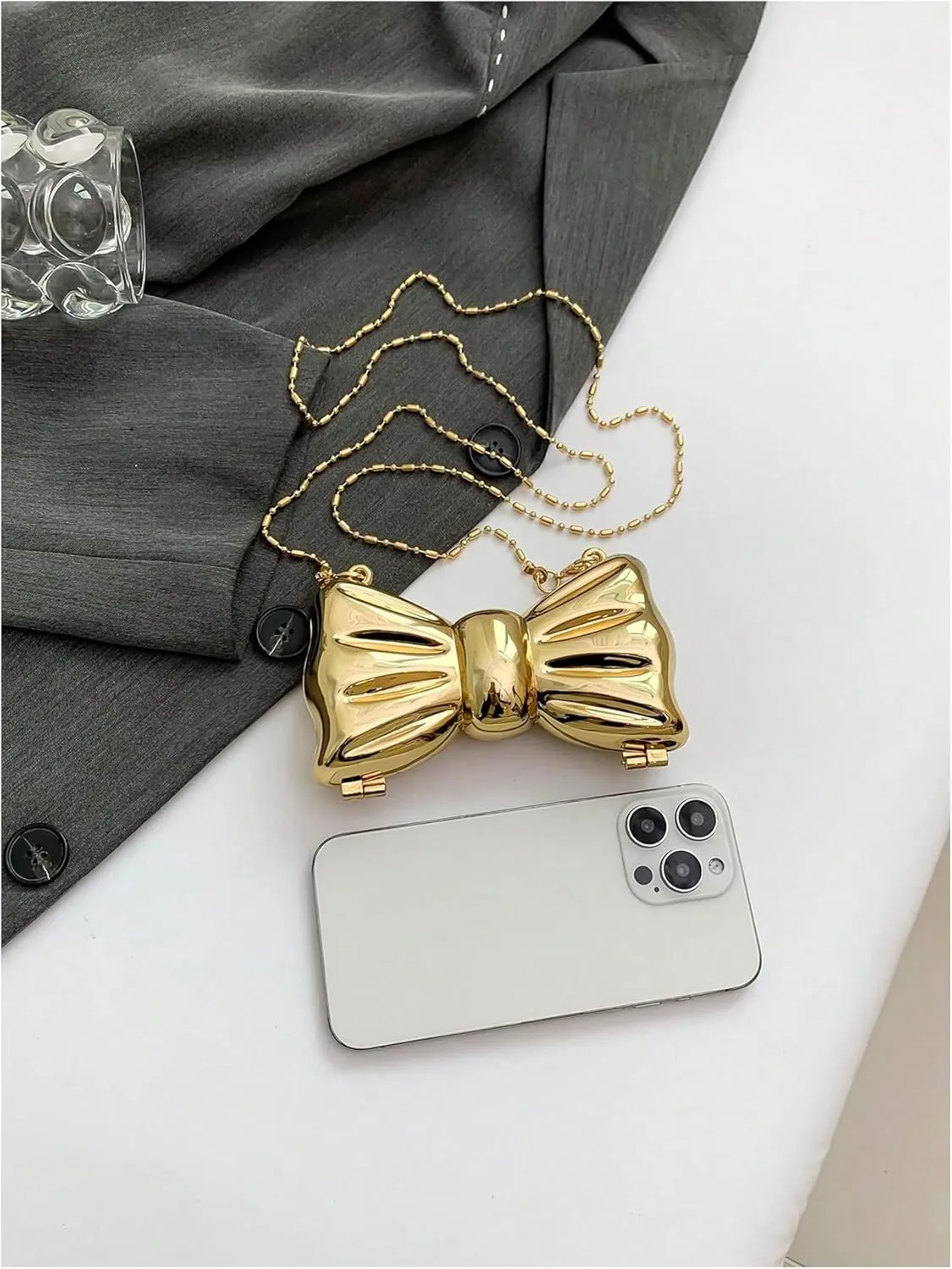 GORGLITTER Women's Bow Purse Mini Crossbody Evening Bag for Wedding Party Prom
