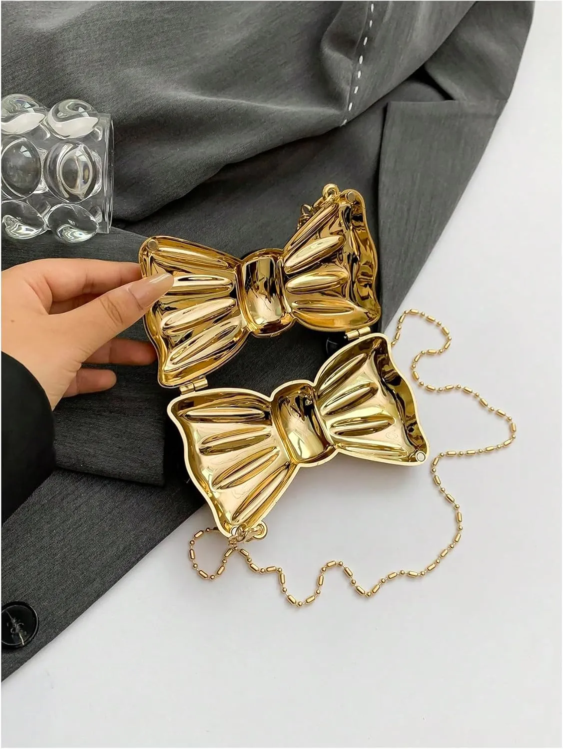 GORGLITTER Women's Bow Purse Mini Crossbody Evening Bag for Wedding Party Prom