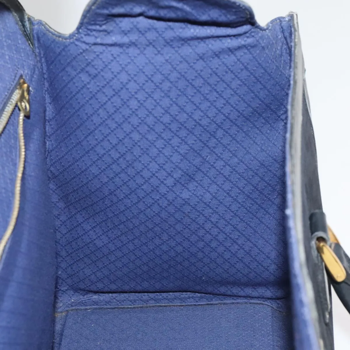 GUCCI Boston Bag Leather Suede Navy ep6503