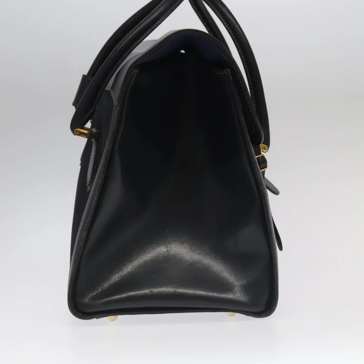 GUCCI Boston Bag Leather Suede Navy ep6503