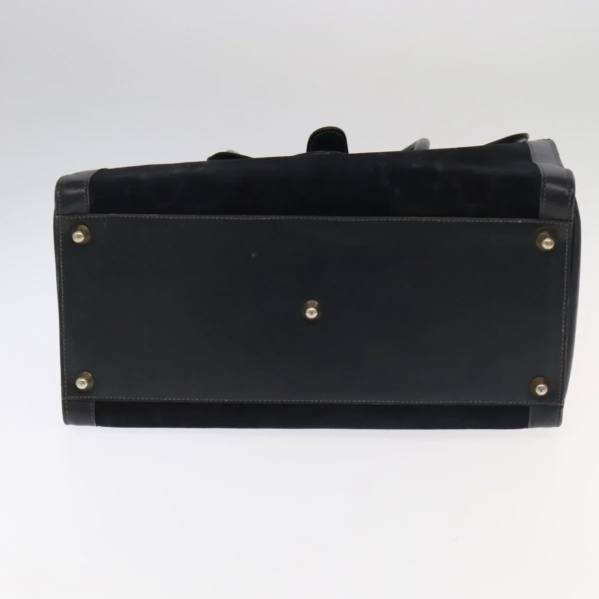 GUCCI Boston Bag Leather Suede Navy ep6503