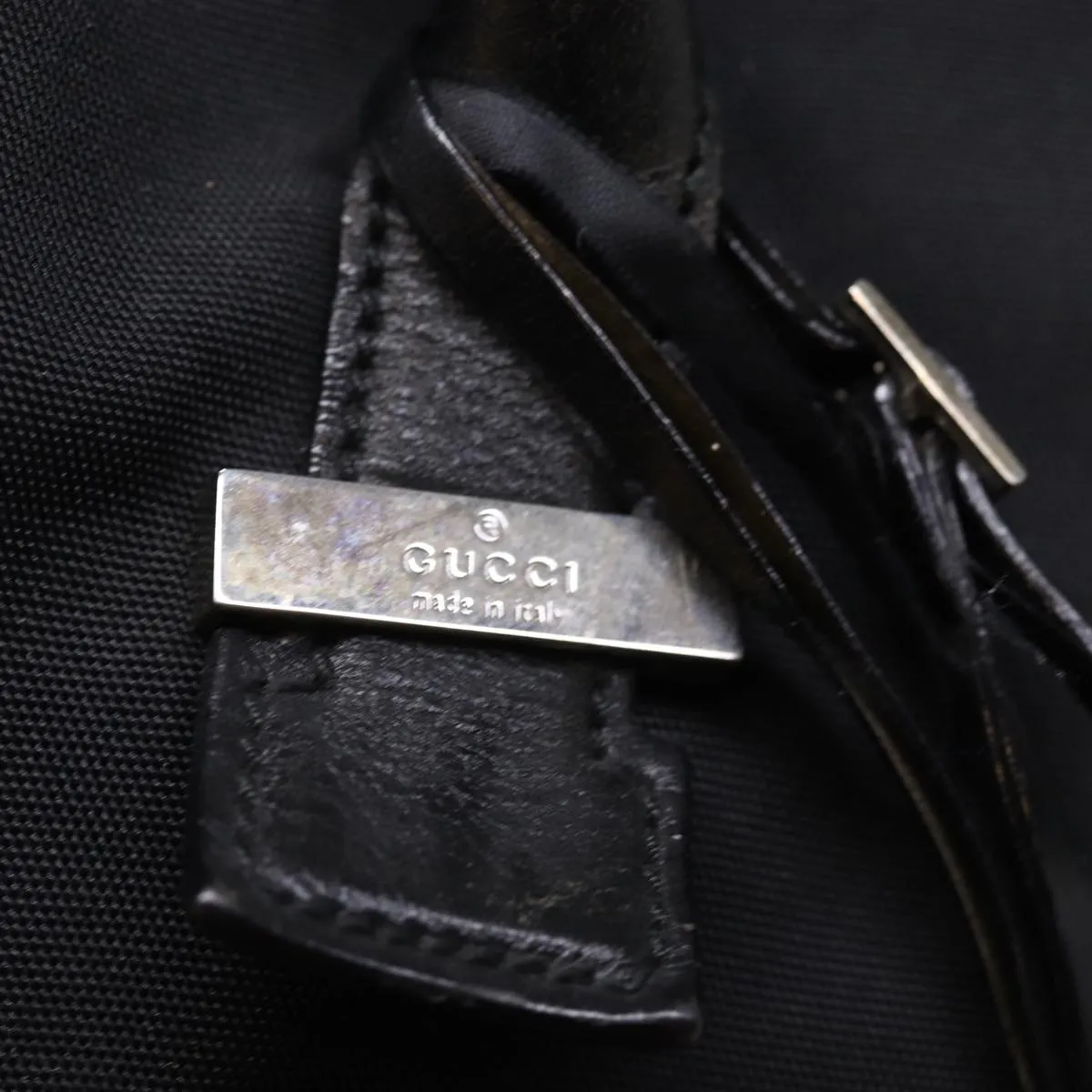 GUCCI Boston Bag Nylon 2way Black 74476