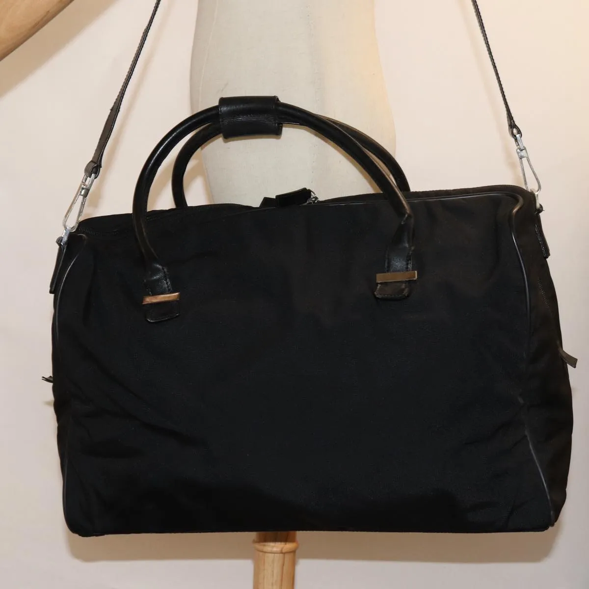 GUCCI Boston Bag Nylon 2way Black 74476