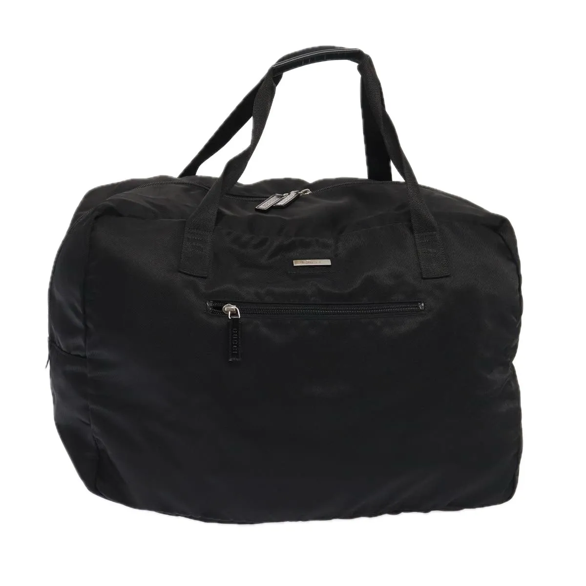GUCCI Boston Bag Nylon Black Silver 012 0389 002058 86461