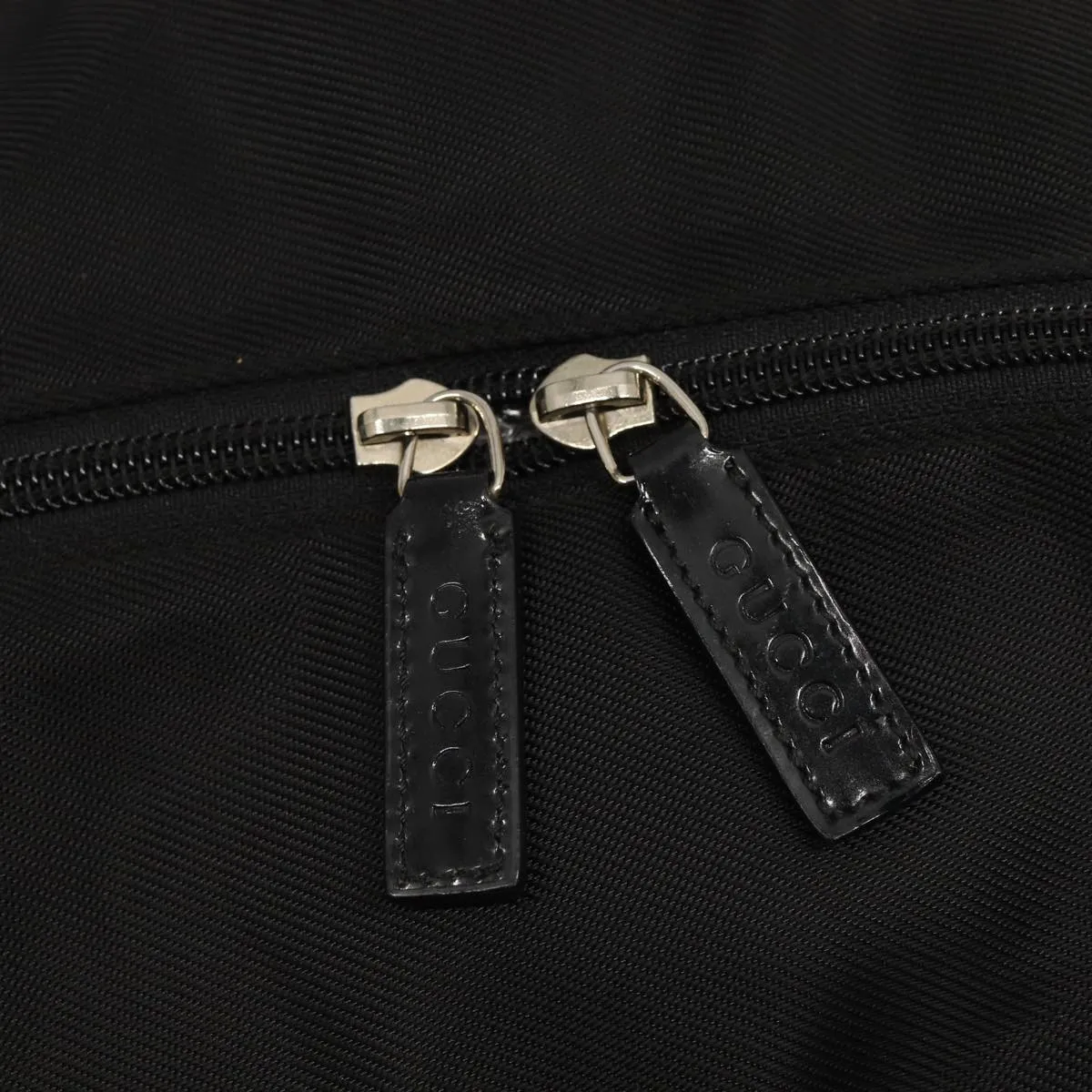 GUCCI Boston Bag Nylon Black Silver 012 0389 002058 86461