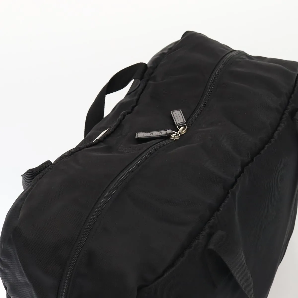 GUCCI Boston Bag Nylon Black Silver 012 0389 002058 86461