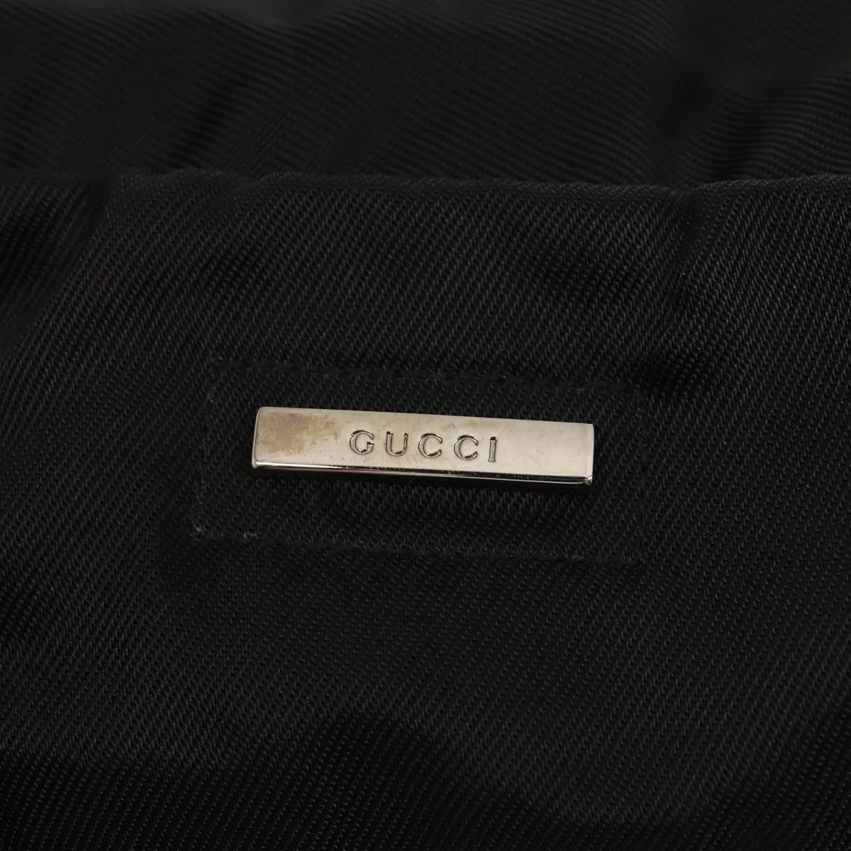 GUCCI Boston Bag Nylon Black Silver 012 0389 002058 86461