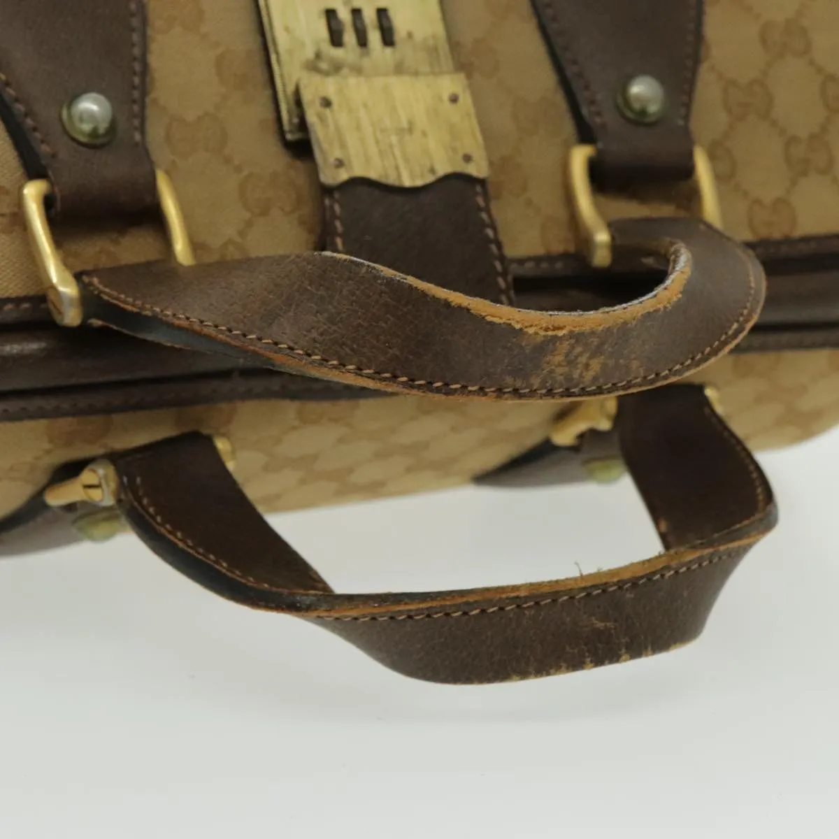 GUCCI GG Canvas Boston Bag Beige Green Red 96615