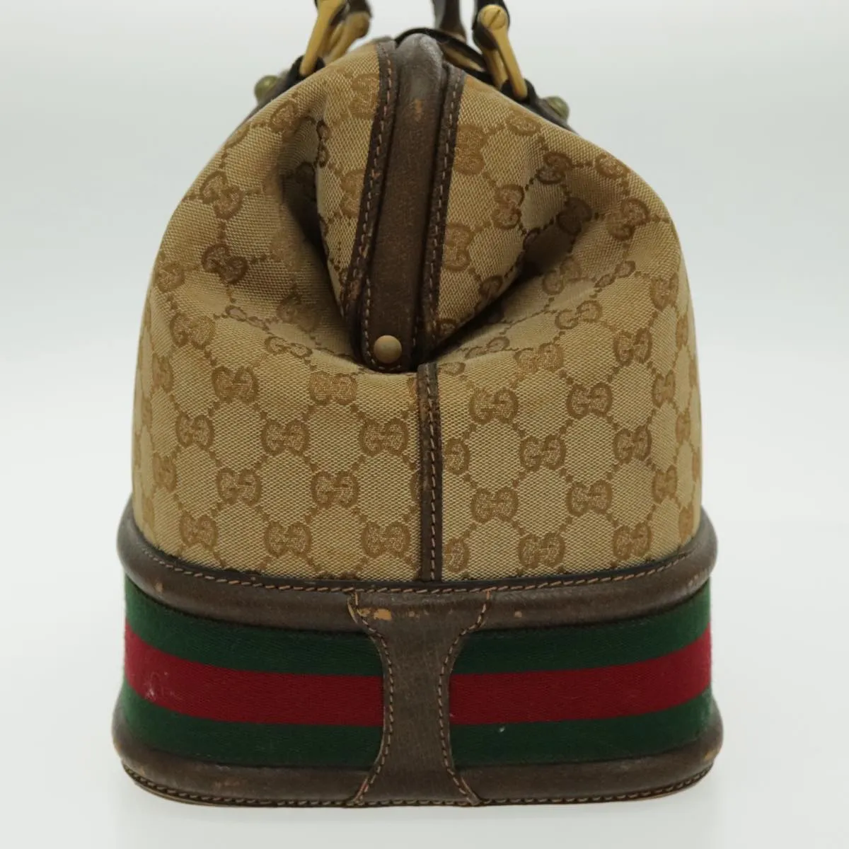 GUCCI GG Canvas Boston Bag Beige Green Red 96615
