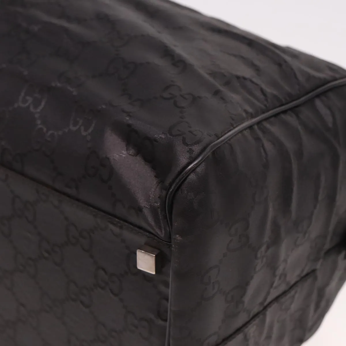 GUCCI GG Canvas Boston Bag Nylon Black 012 0383 74865