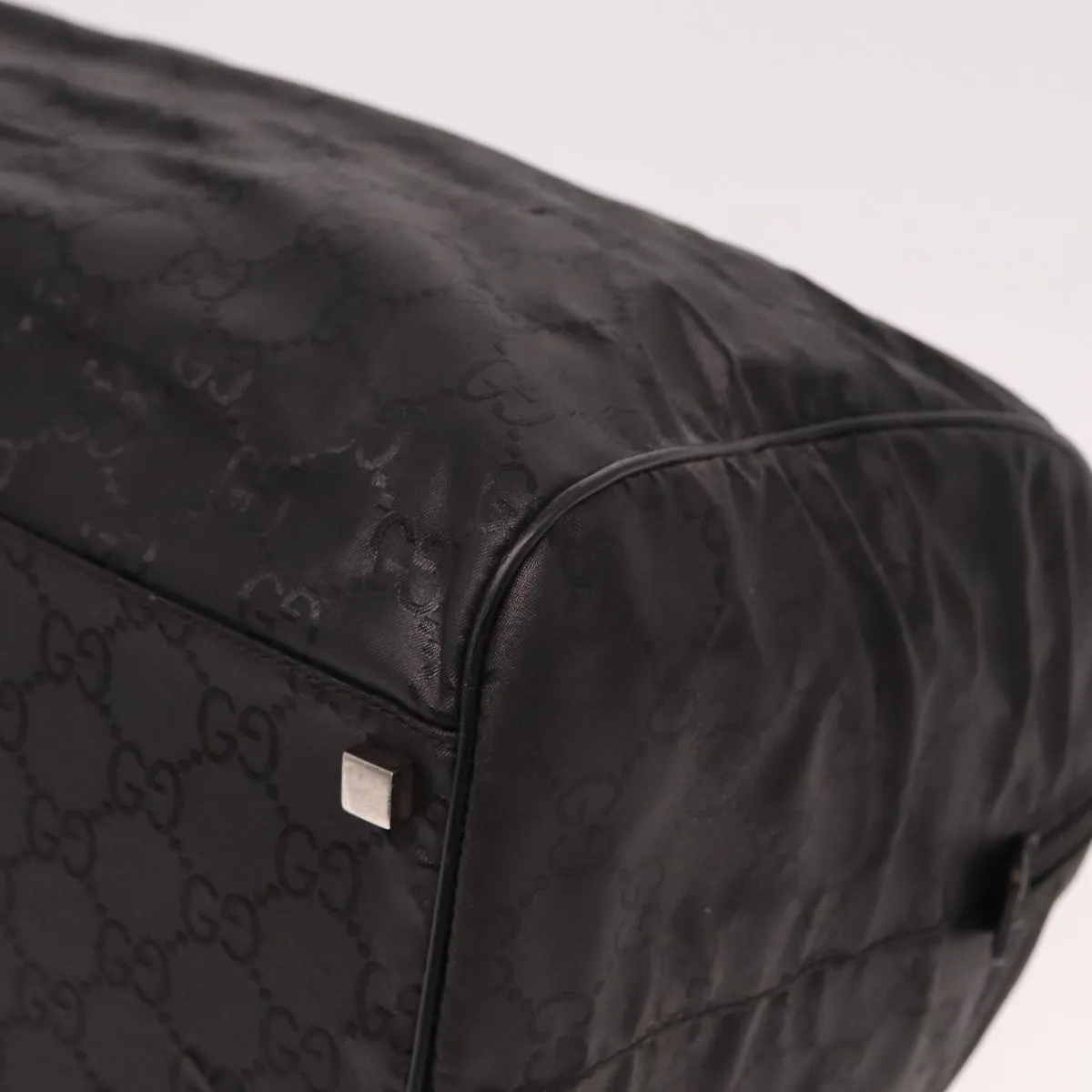 GUCCI GG Canvas Boston Bag Nylon Black 012 0383 74865