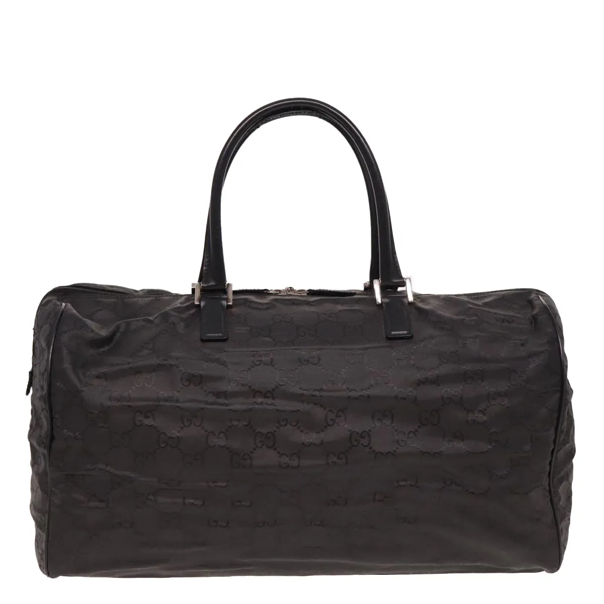 GUCCI GG Canvas Boston Bag Nylon Black 012 0383 74865