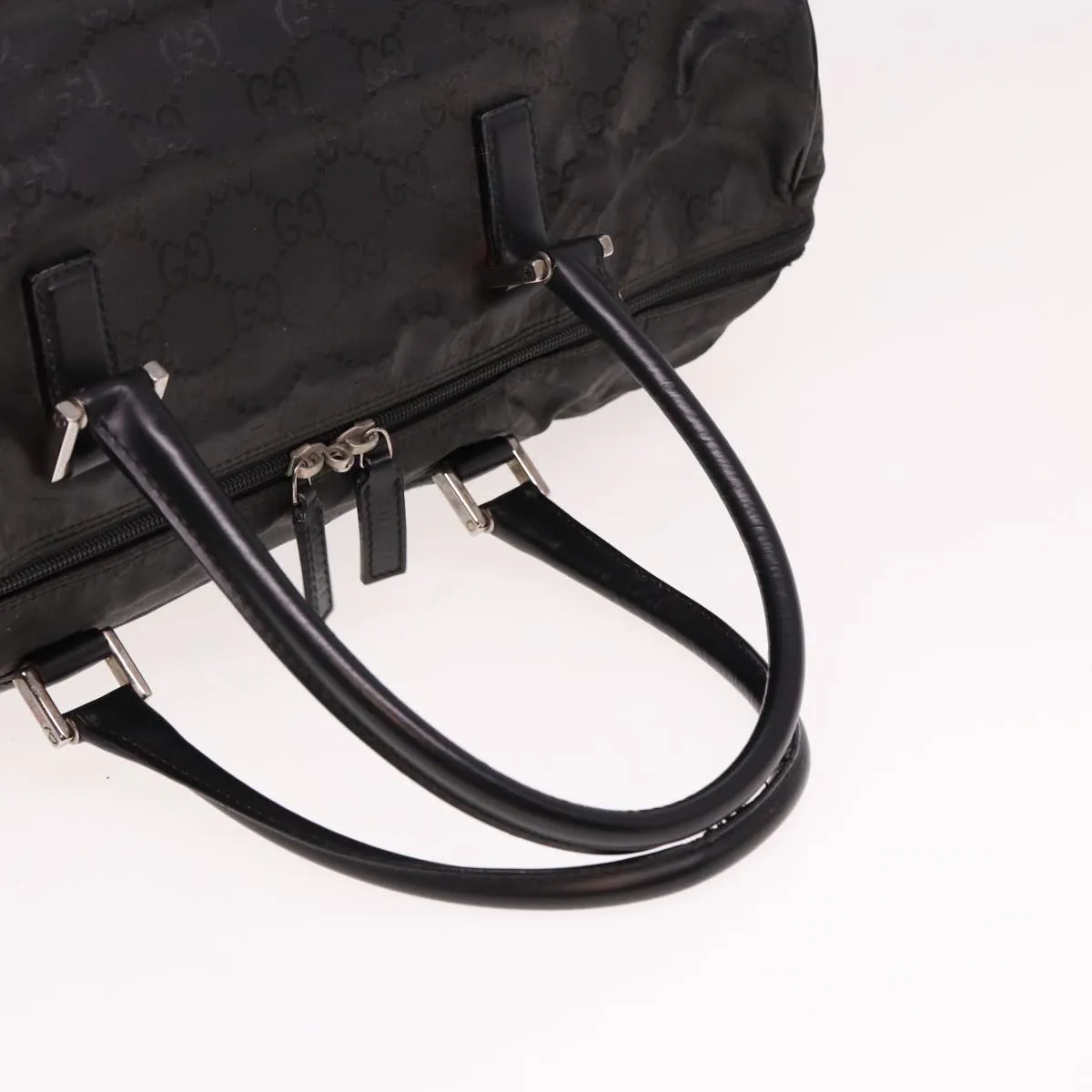 GUCCI GG Canvas Boston Bag Nylon Black 012 0383 74865