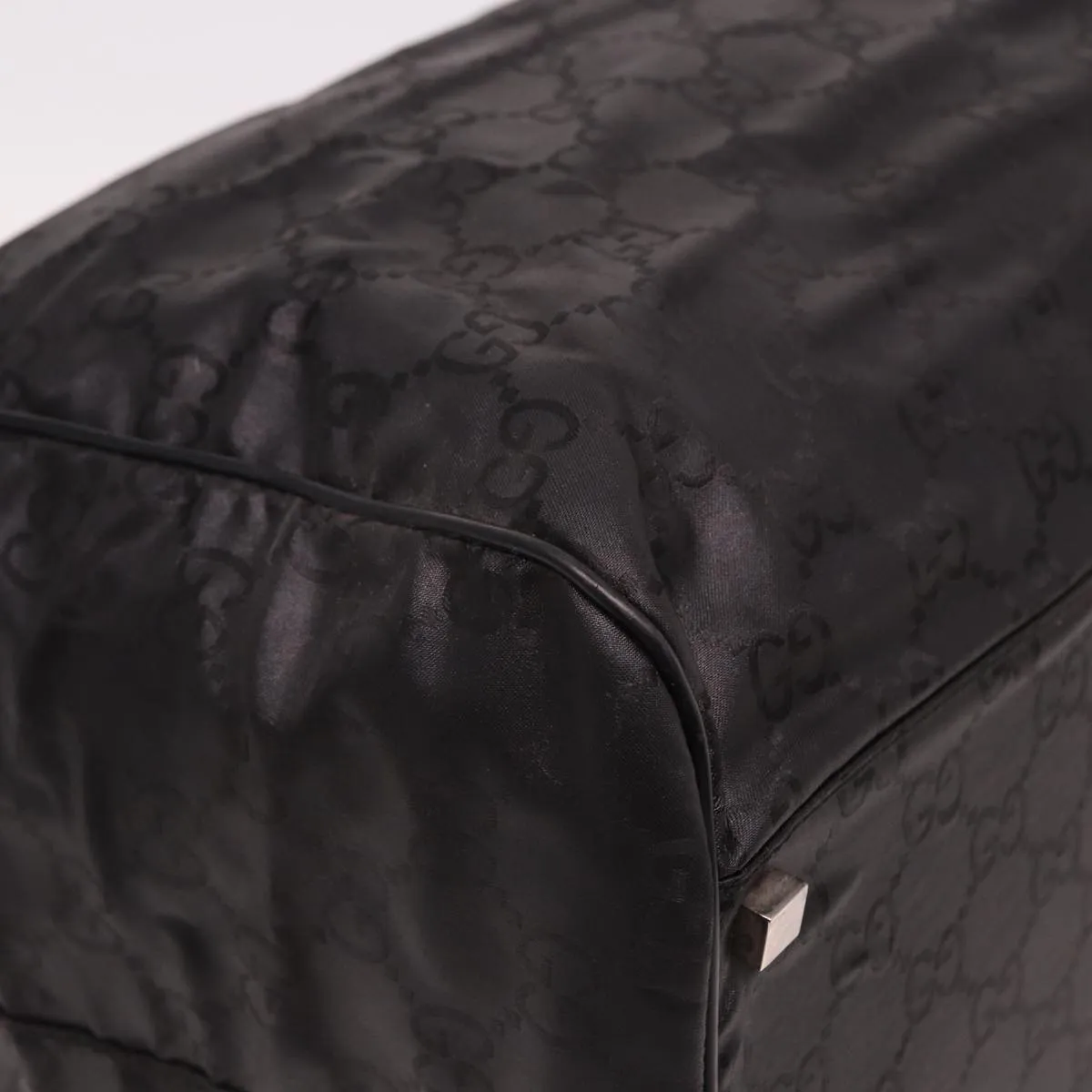 GUCCI GG Canvas Boston Bag Nylon Black 012 0383 74865