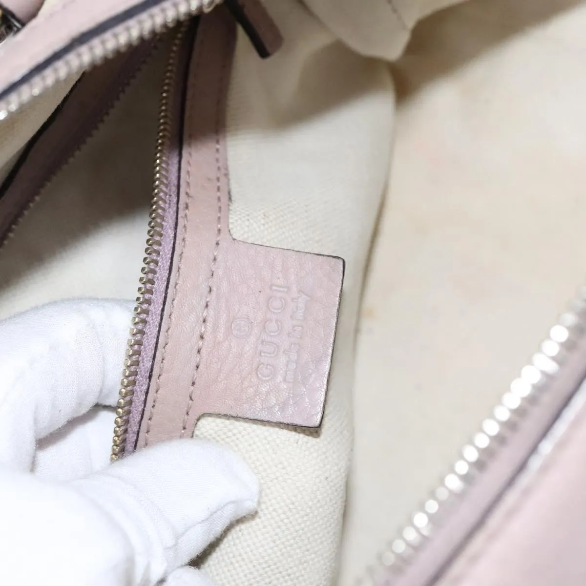 GUCCI GG Canvas Sherry Line Boston Bag 2way Beige Pink Red 269876 Auth EC526
