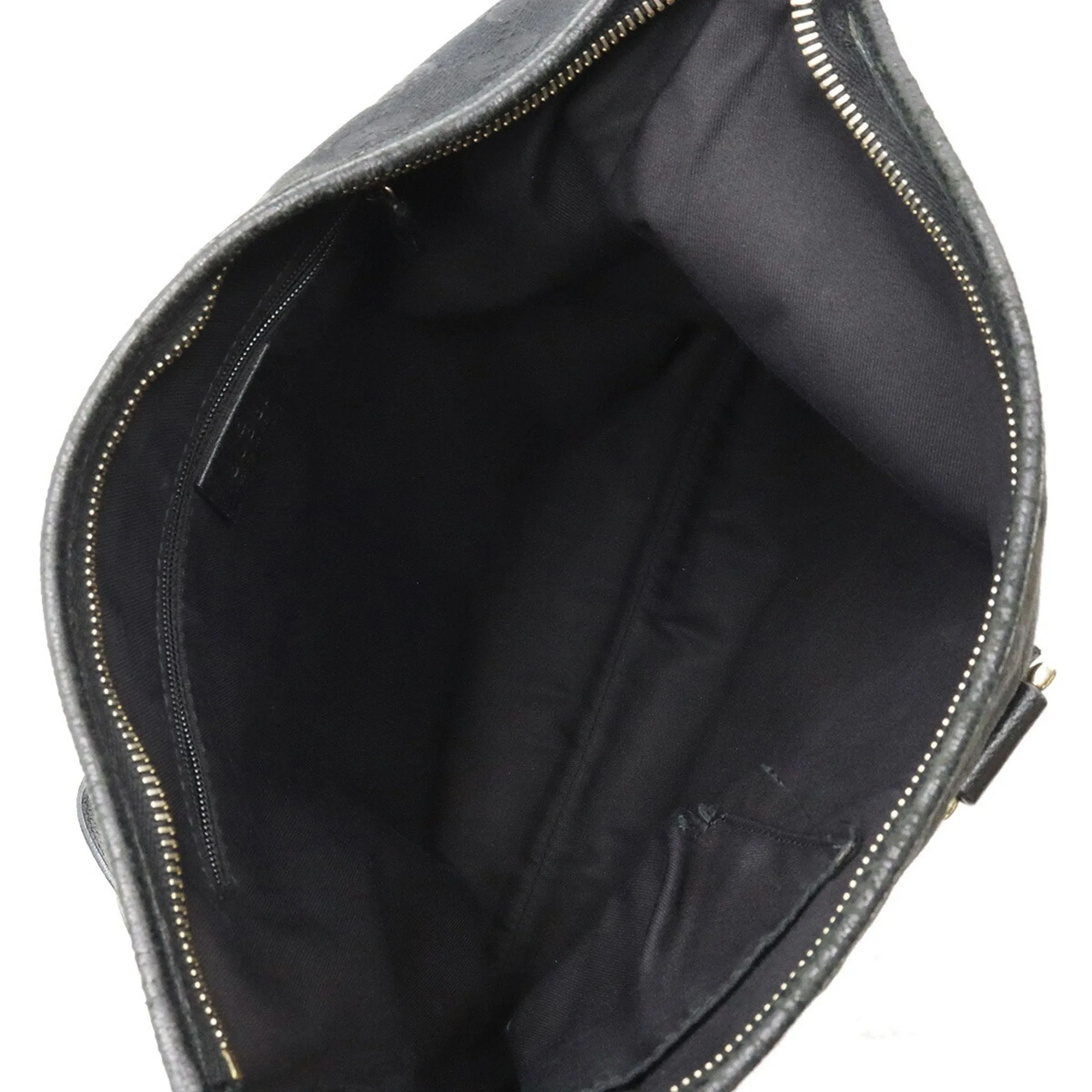 GUCCI GG canvas shoulder bag leather black 131326