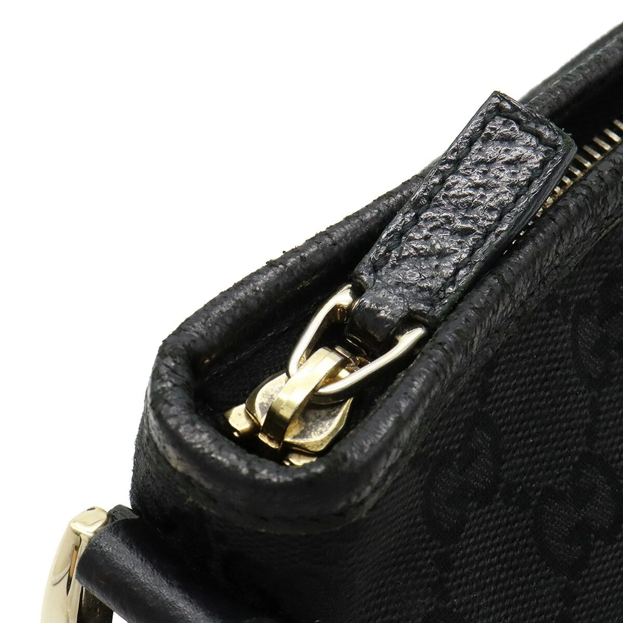 GUCCI GG canvas shoulder bag leather black 131326