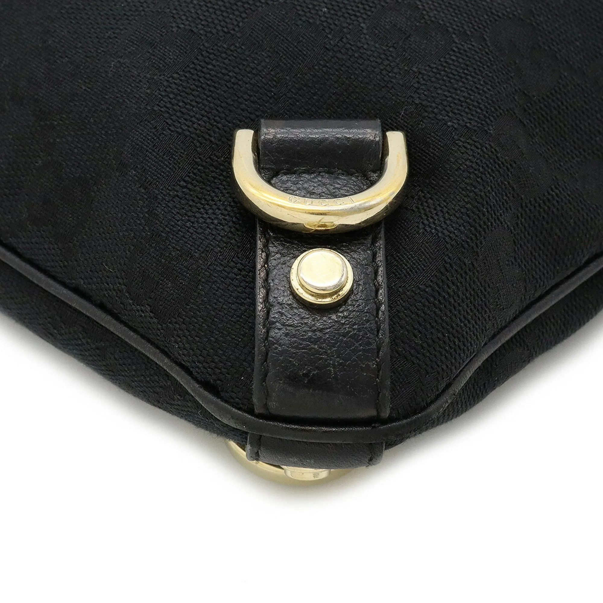 GUCCI GG canvas shoulder bag leather black 131326