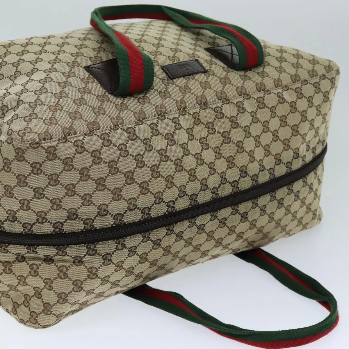 GUCCI GG Canvas Web Sherry Line Boston Bag Beige Green Red 146310 yk12176