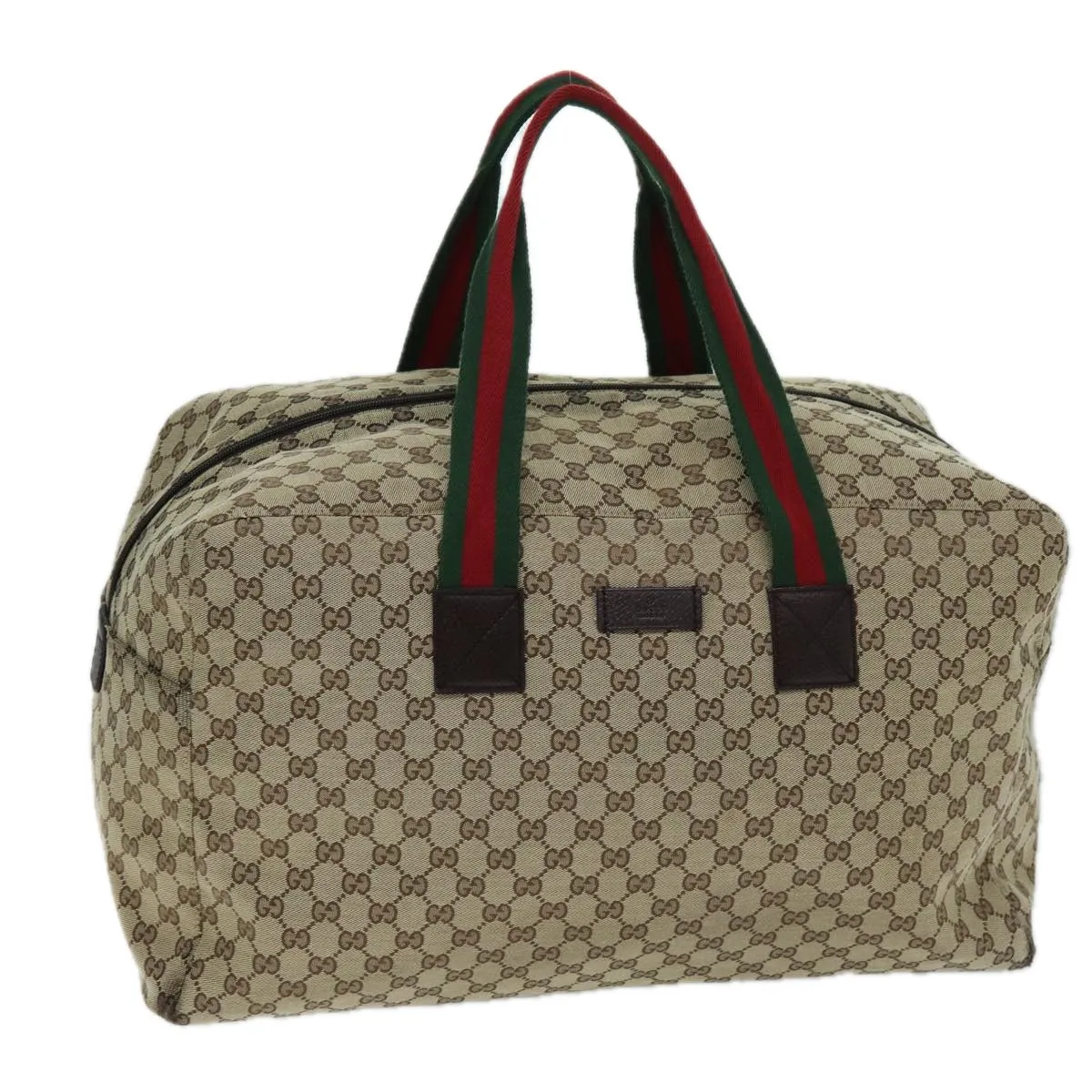 GUCCI GG Canvas Web Sherry Line Boston Bag Beige Green Red 146310 yk12176