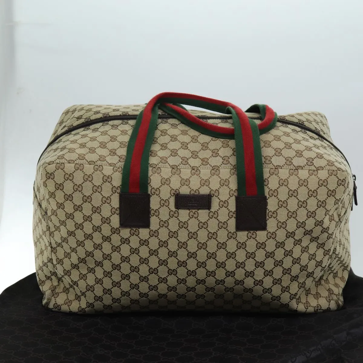 GUCCI GG Canvas Web Sherry Line Boston Bag Beige Green Red 146310 yk12176