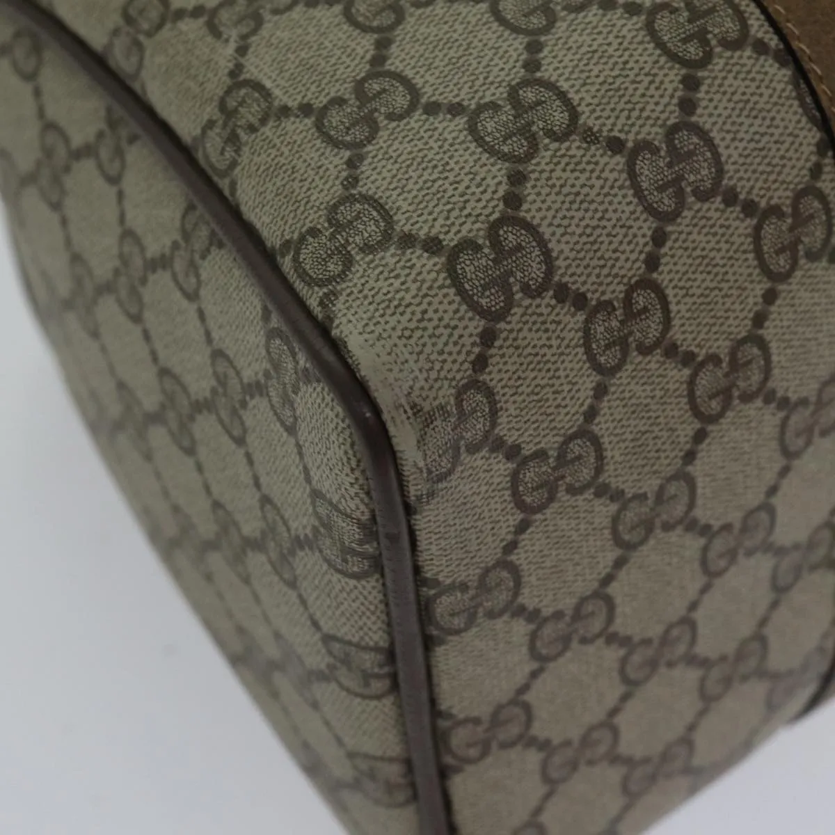 GUCCI GG Canvas Web Sherry Line Boston Bag PVC Beige Red Green ki4901