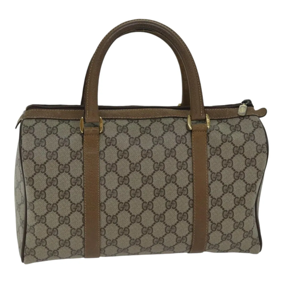 GUCCI GG Canvas Web Sherry Line Boston Bag PVC Beige Red Green ki4901