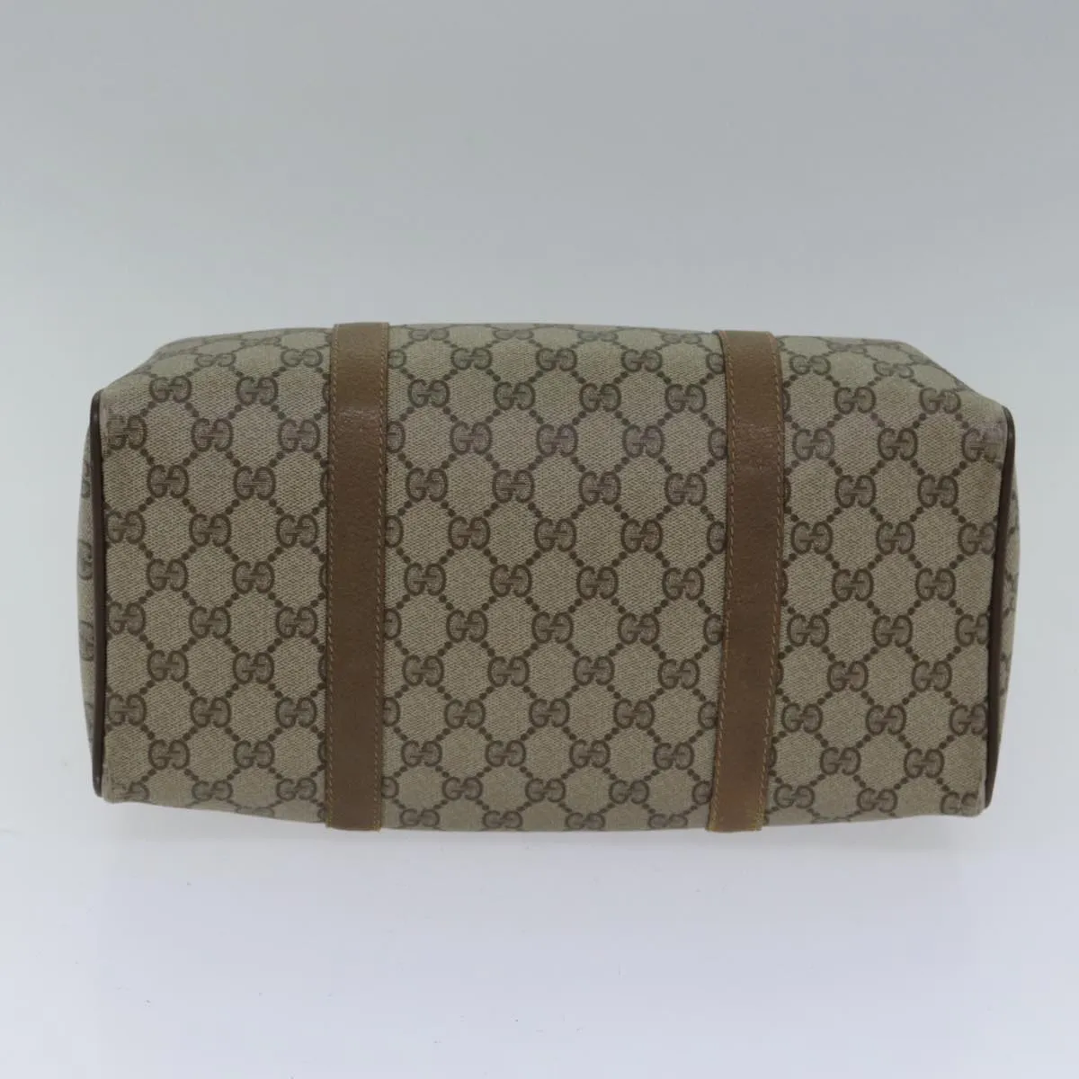 GUCCI GG Canvas Web Sherry Line Boston Bag PVC Beige Red Green ki4901