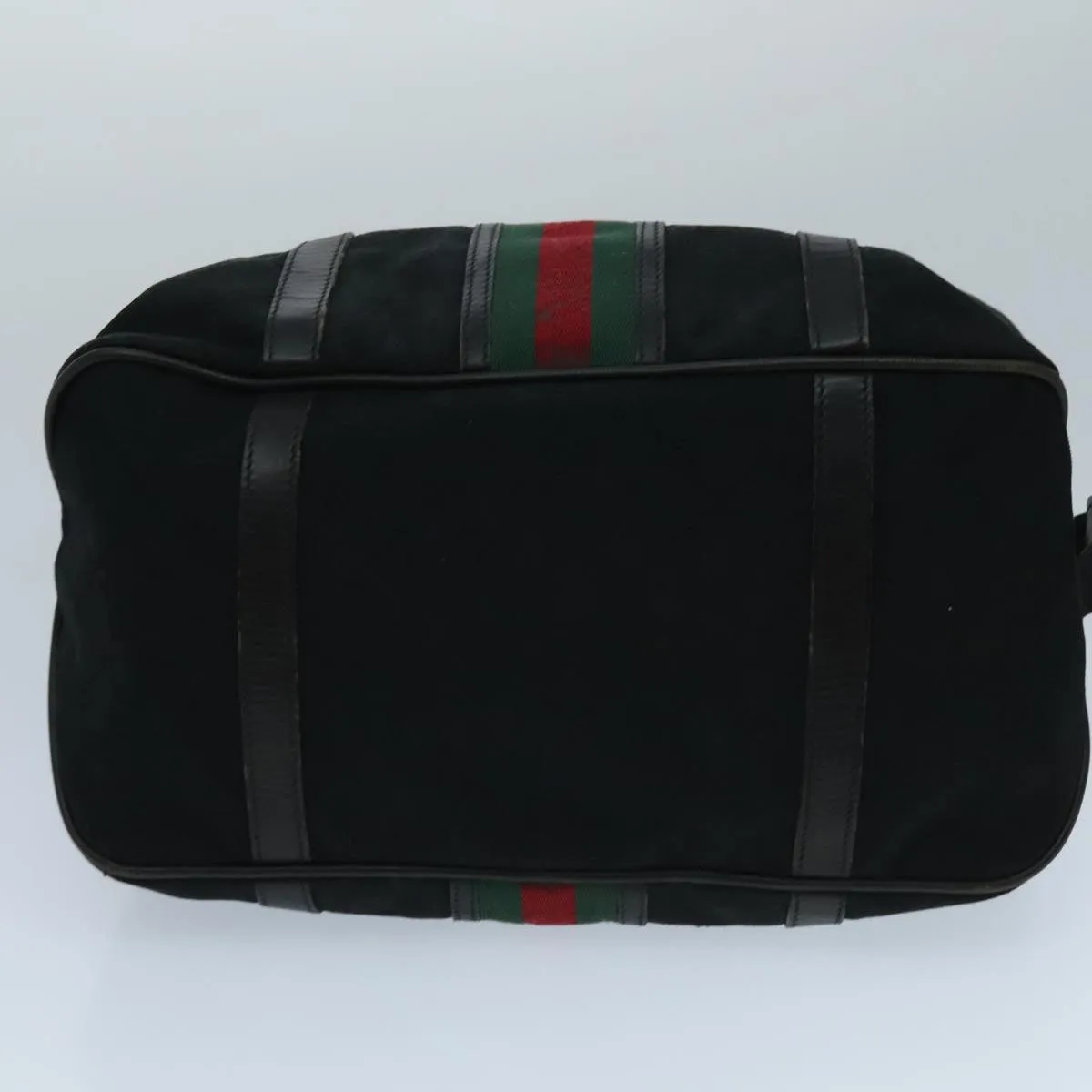 GUCCI GG Canvas Web Sherry Line Boston Bag Red Black Green 96610