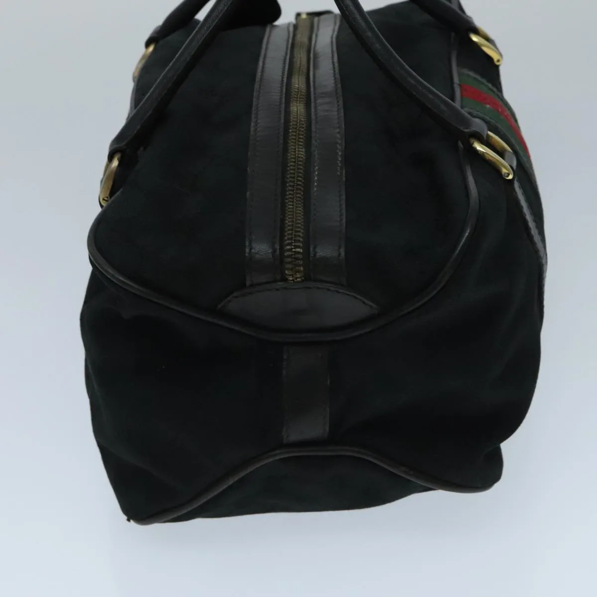 GUCCI GG Canvas Web Sherry Line Boston Bag Red Black Green 96610