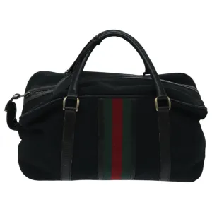 GUCCI GG Canvas Web Sherry Line Boston Bag Red Black Green 96610