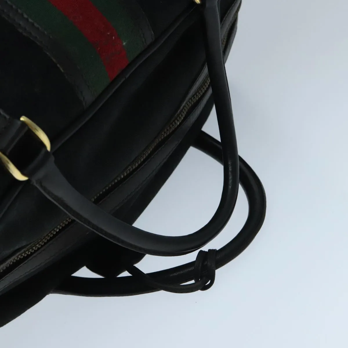 GUCCI GG Canvas Web Sherry Line Boston Bag Red Black Green 96610