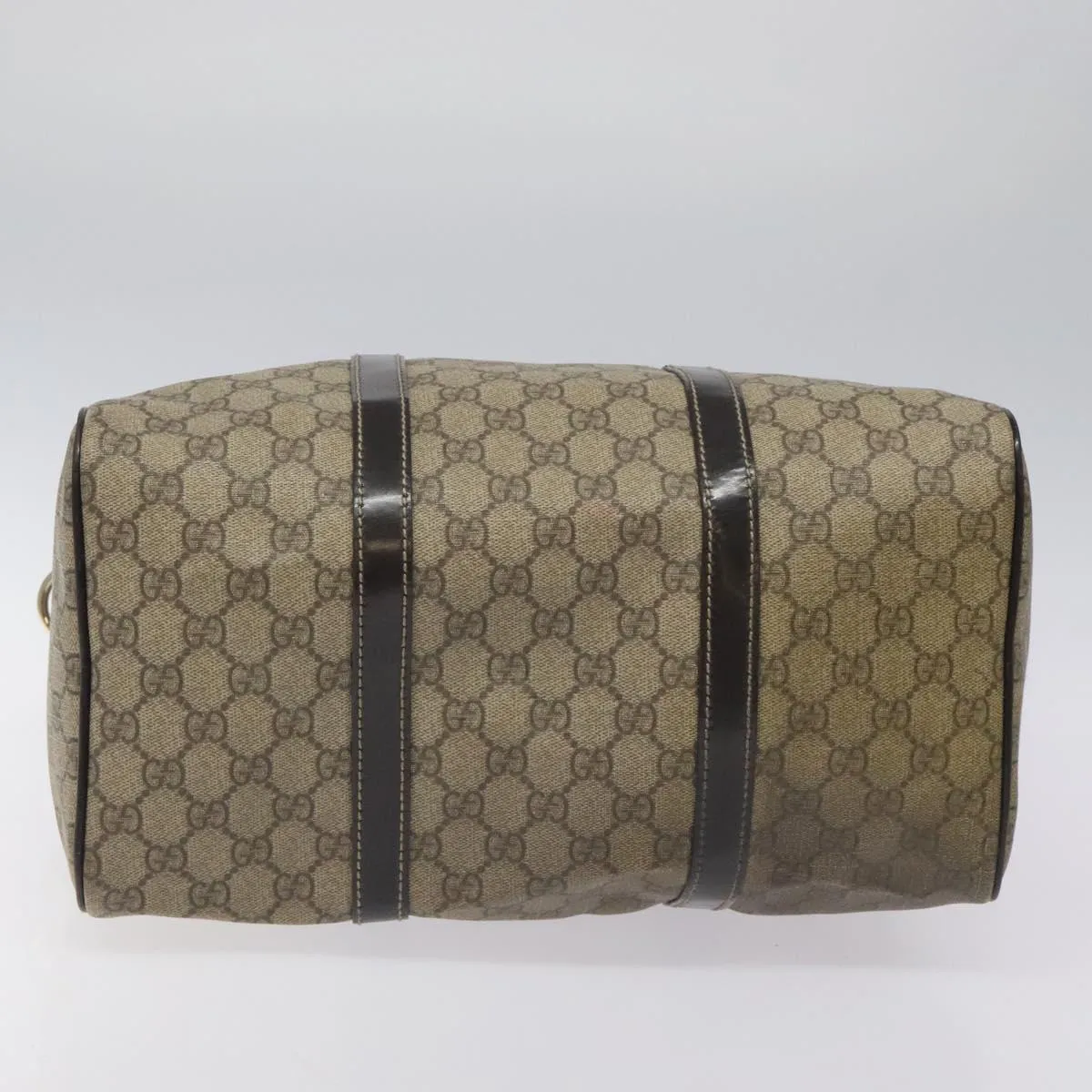 GUCCI GG Supreme Boston Bag PVC Beige 193603 Auth ar13285