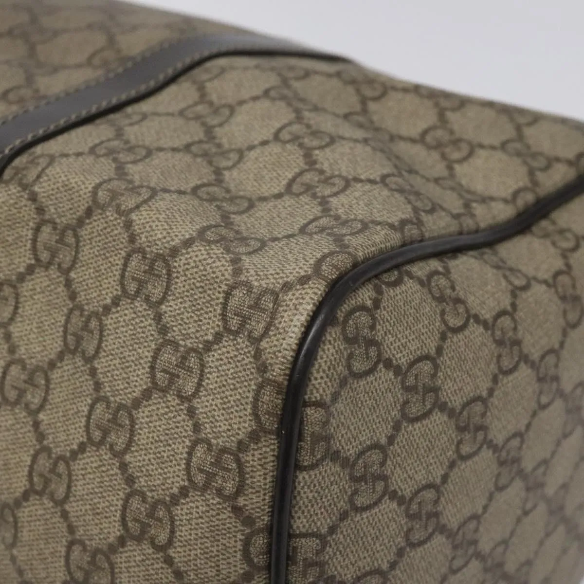 GUCCI GG Supreme Boston Bag PVC Beige 193603 Auth ar13285