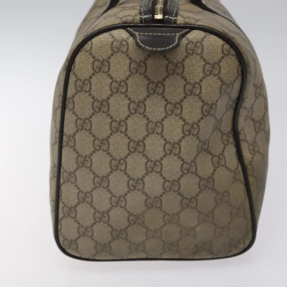 GUCCI GG Supreme Boston Bag PVC Beige 193603 Auth ar13285