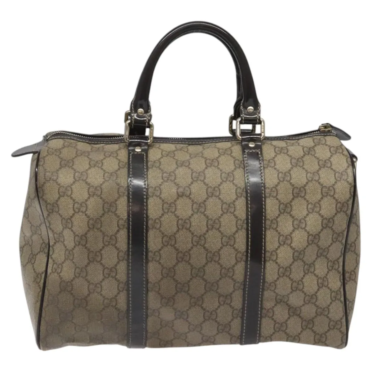 GUCCI GG Supreme Boston Bag PVC Beige 193603 Auth ar13285