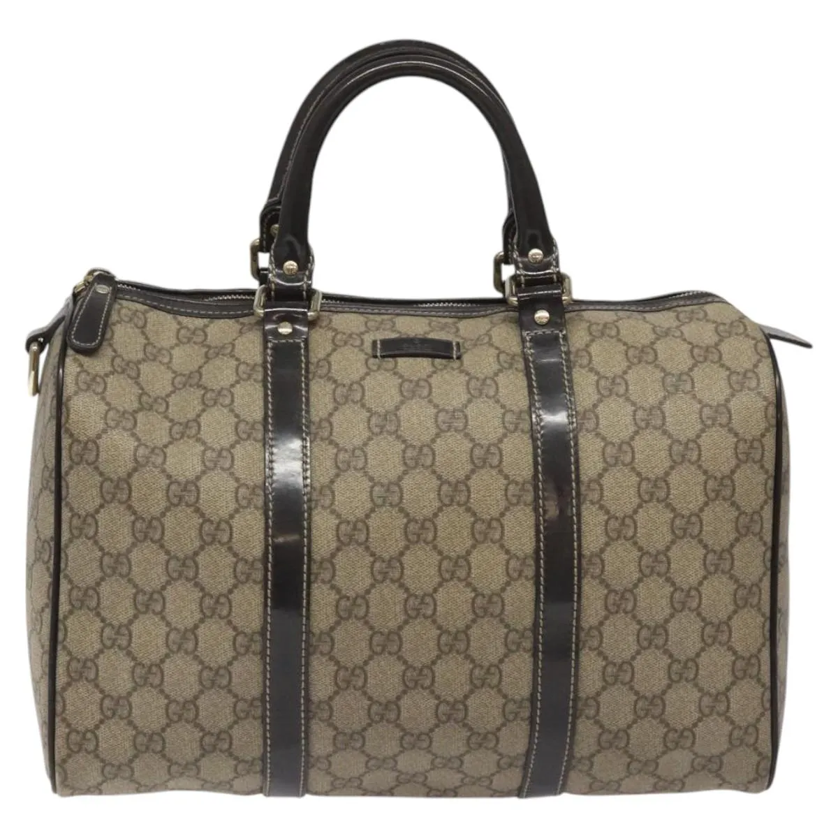GUCCI GG Supreme Boston Bag PVC Beige 193603 Auth ar13285