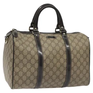GUCCI GG Supreme Boston Bag PVC Beige 193603 Auth ar13285