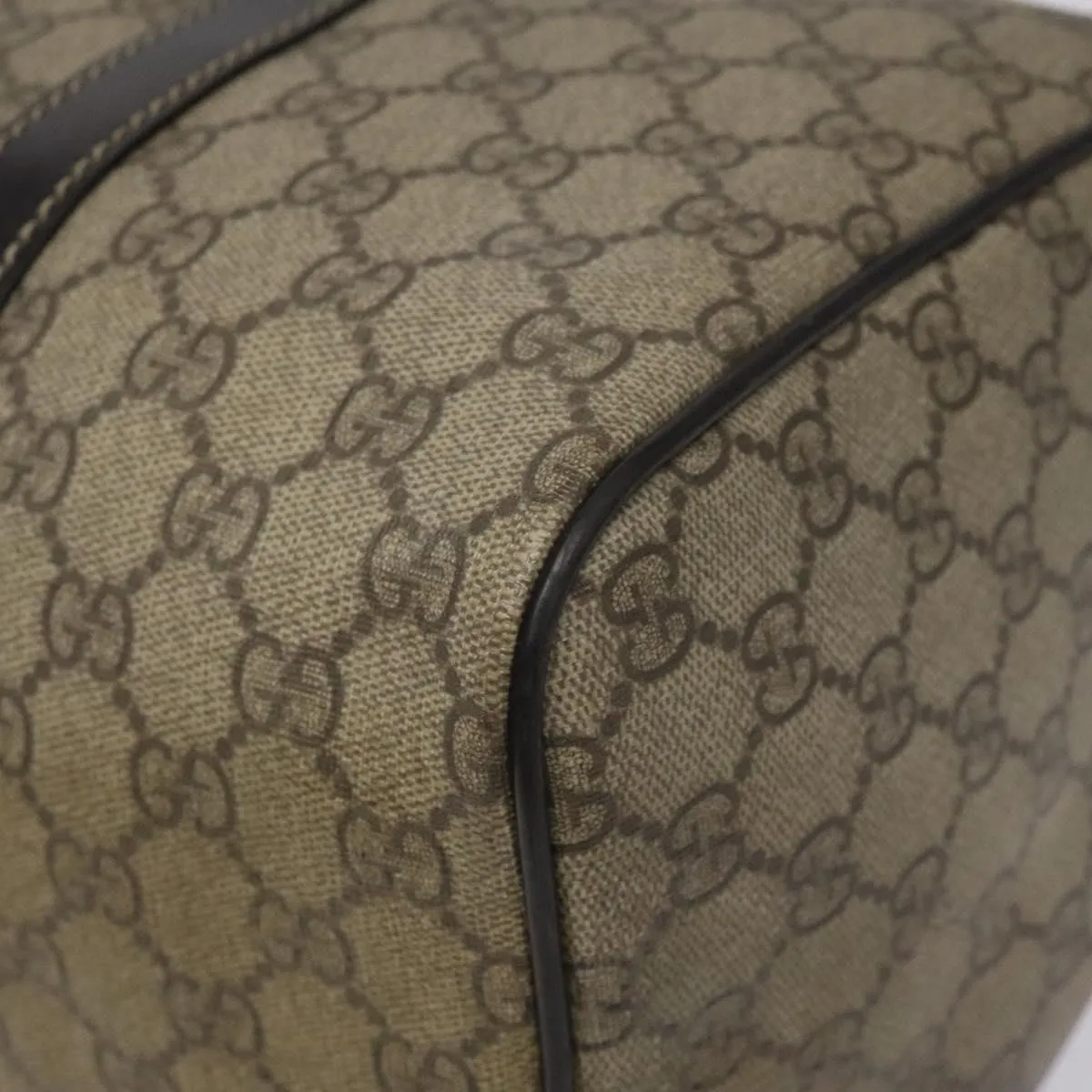GUCCI GG Supreme Boston Bag PVC Beige 193603 Auth ar13285