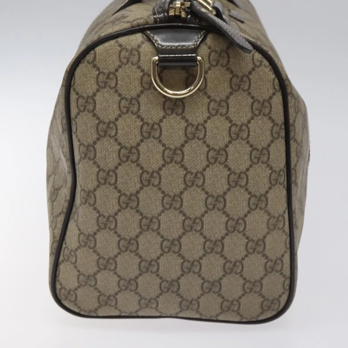 GUCCI GG Supreme Boston Bag PVC Beige 193603 Auth ar13285