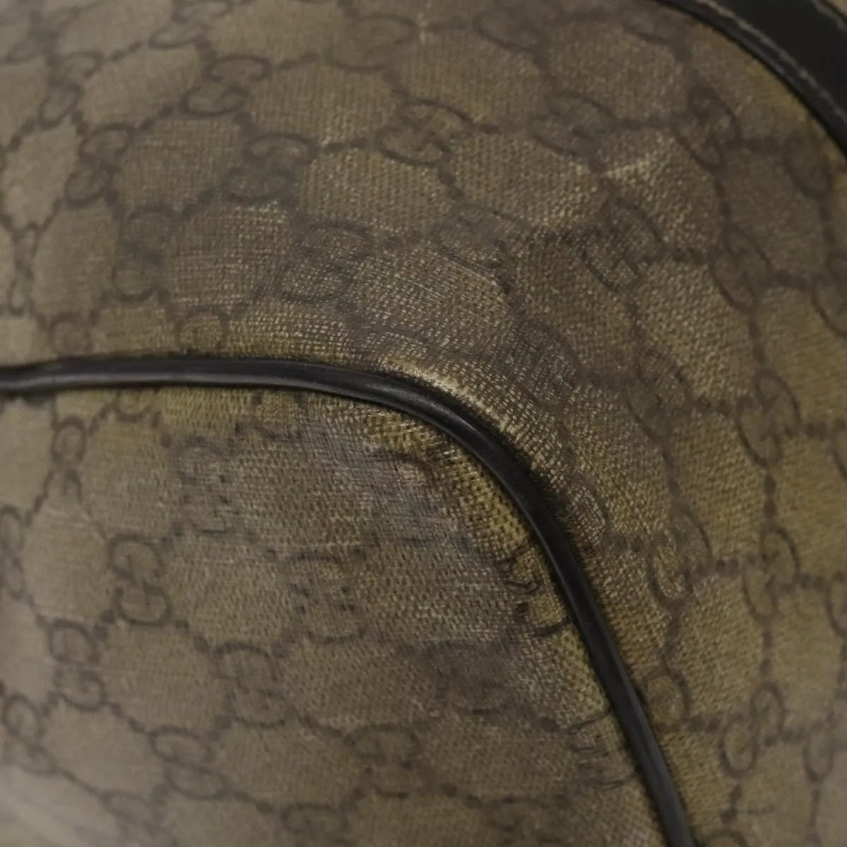 GUCCI GG Supreme Boston Bag PVC Beige 193603 Auth ar13285
