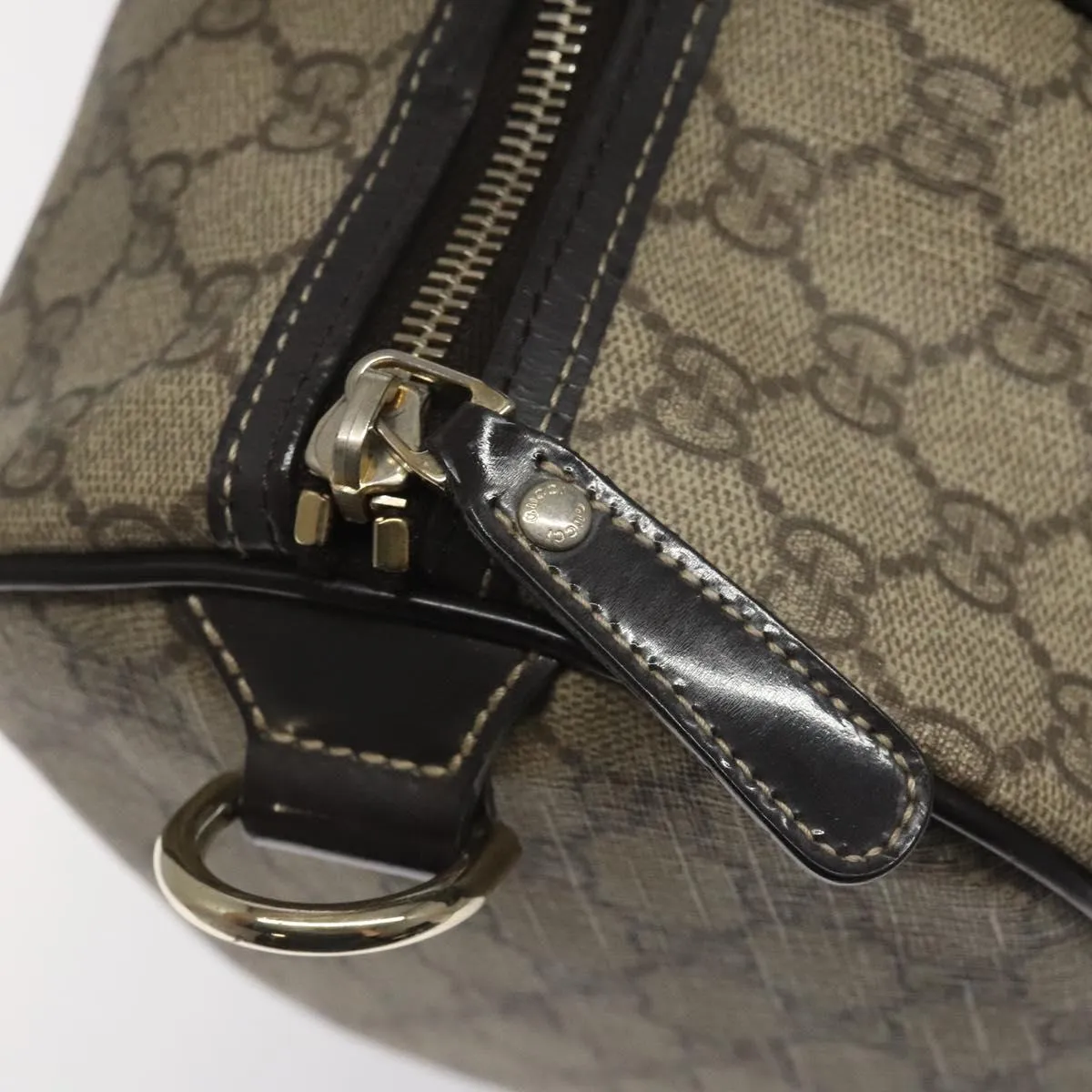 GUCCI GG Supreme Boston Bag PVC Beige 193603 Auth ar13285