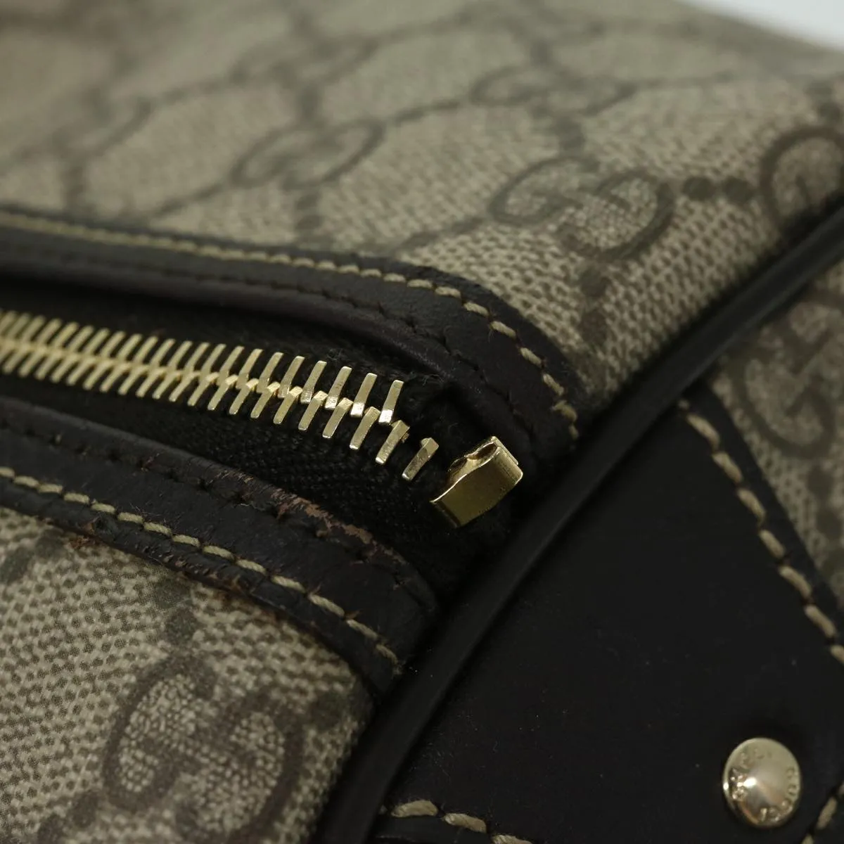 GUCCI GG Supreme Boston Bag PVC Beige 206501 66607