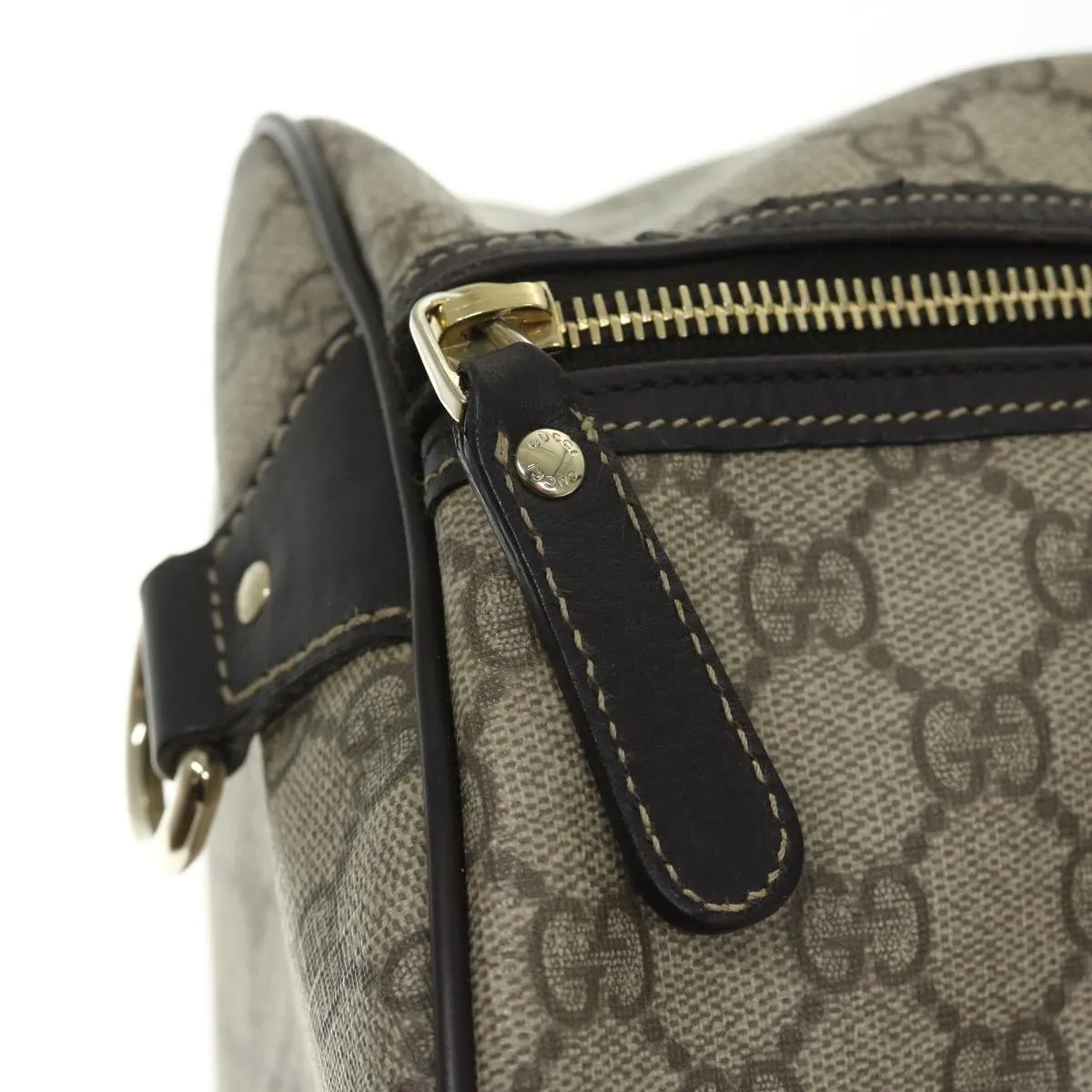 GUCCI GG Supreme Boston Bag PVC Beige 206501 66607
