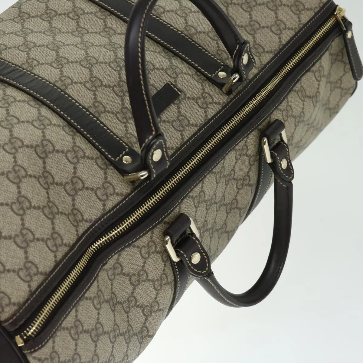 GUCCI GG Supreme Boston Bag PVC Beige 206501 66607