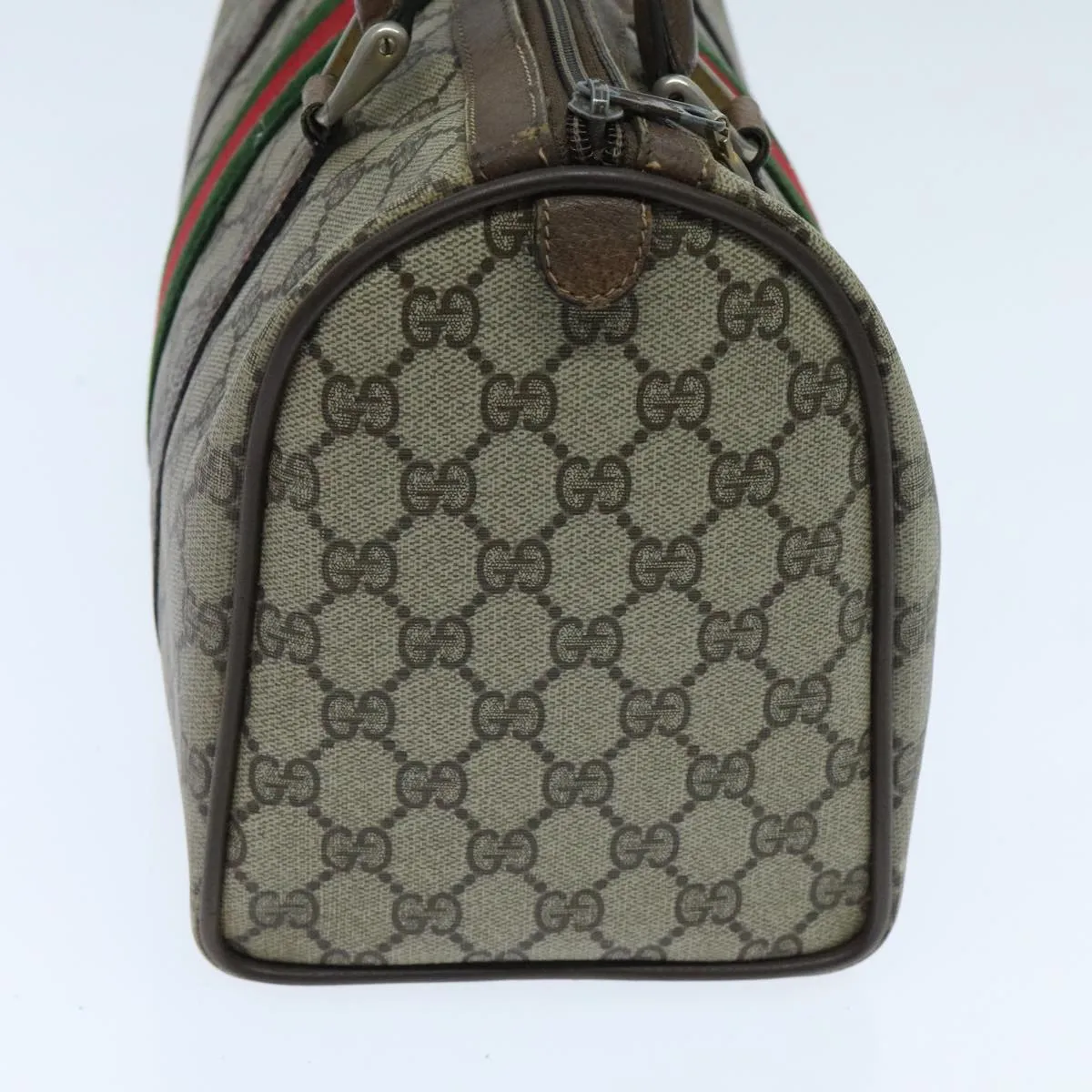 GUCCI GG Supreme Boston Bag PVC Beige Green Red 95970