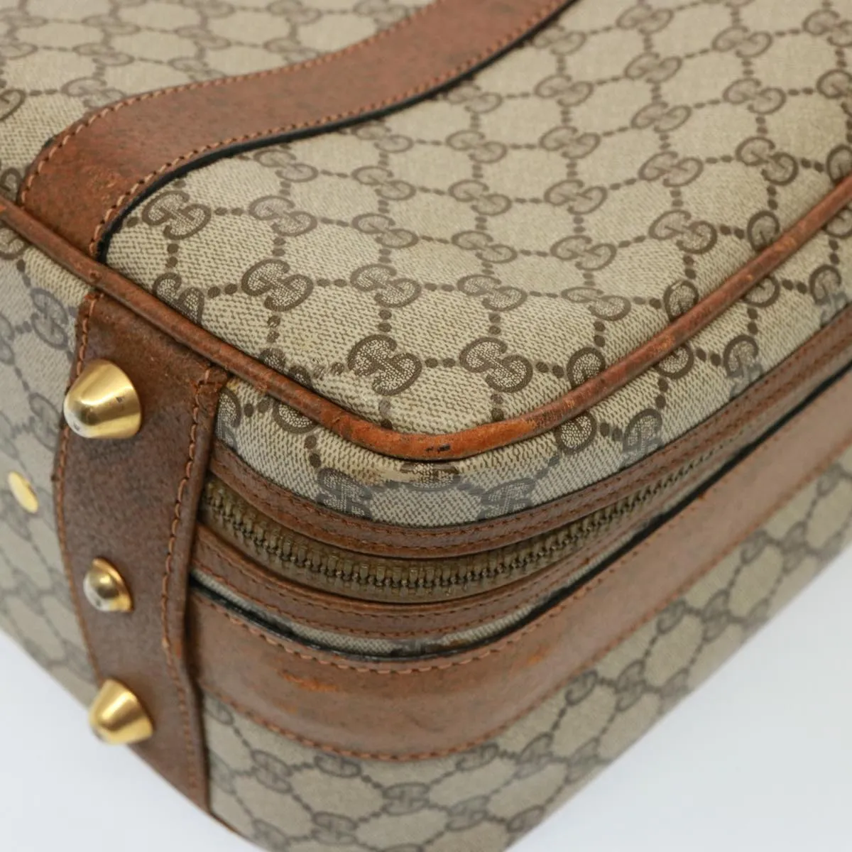 GUCCI GG Supreme Boston Bag PVC Beige mr177