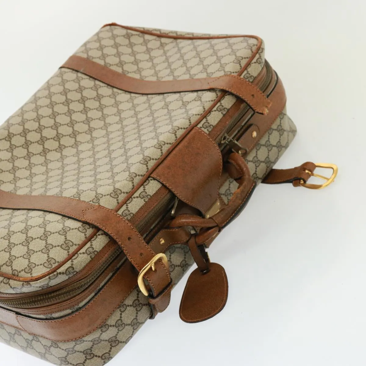 GUCCI GG Supreme Boston Bag PVC Beige mr177