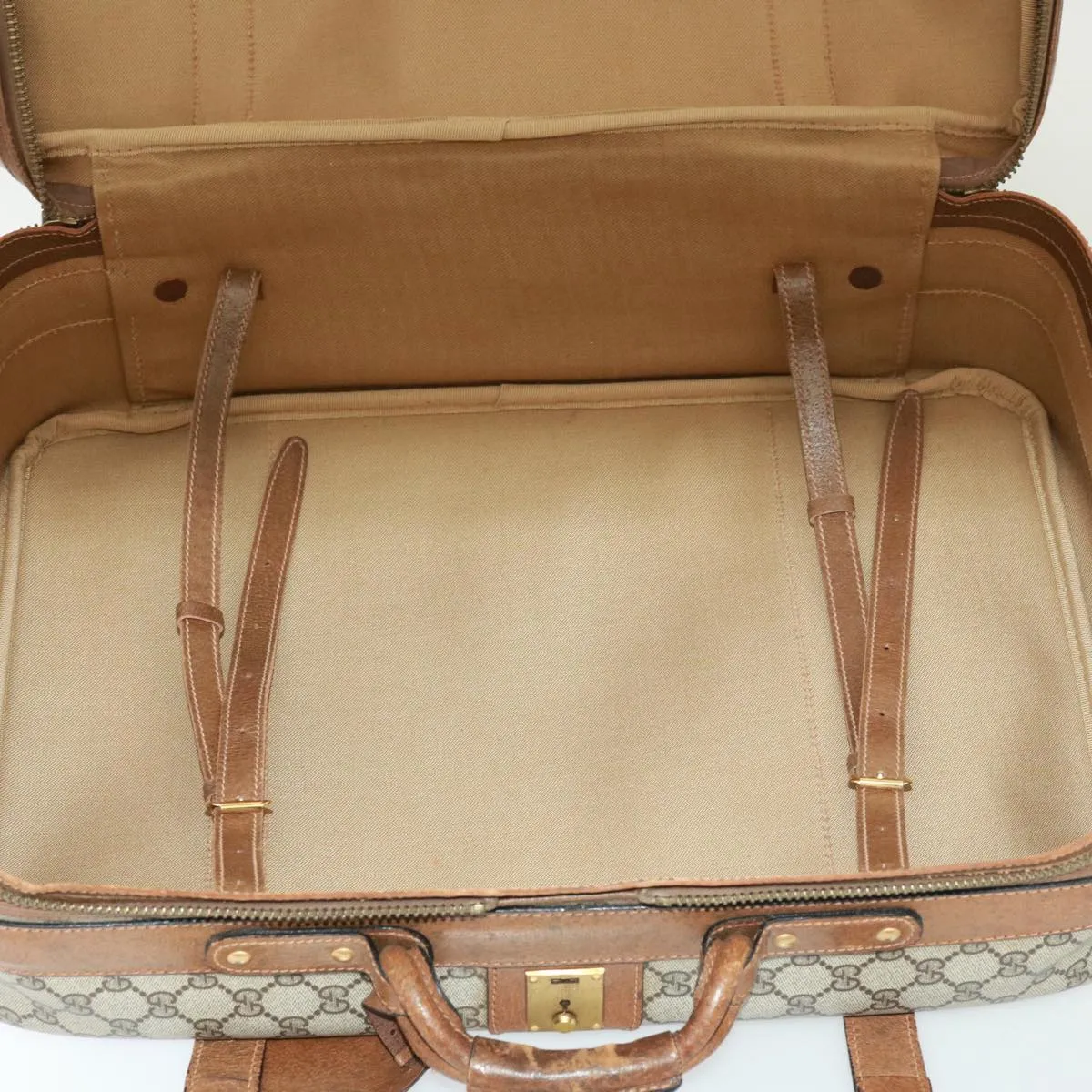 GUCCI GG Supreme Boston Bag PVC Beige mr177