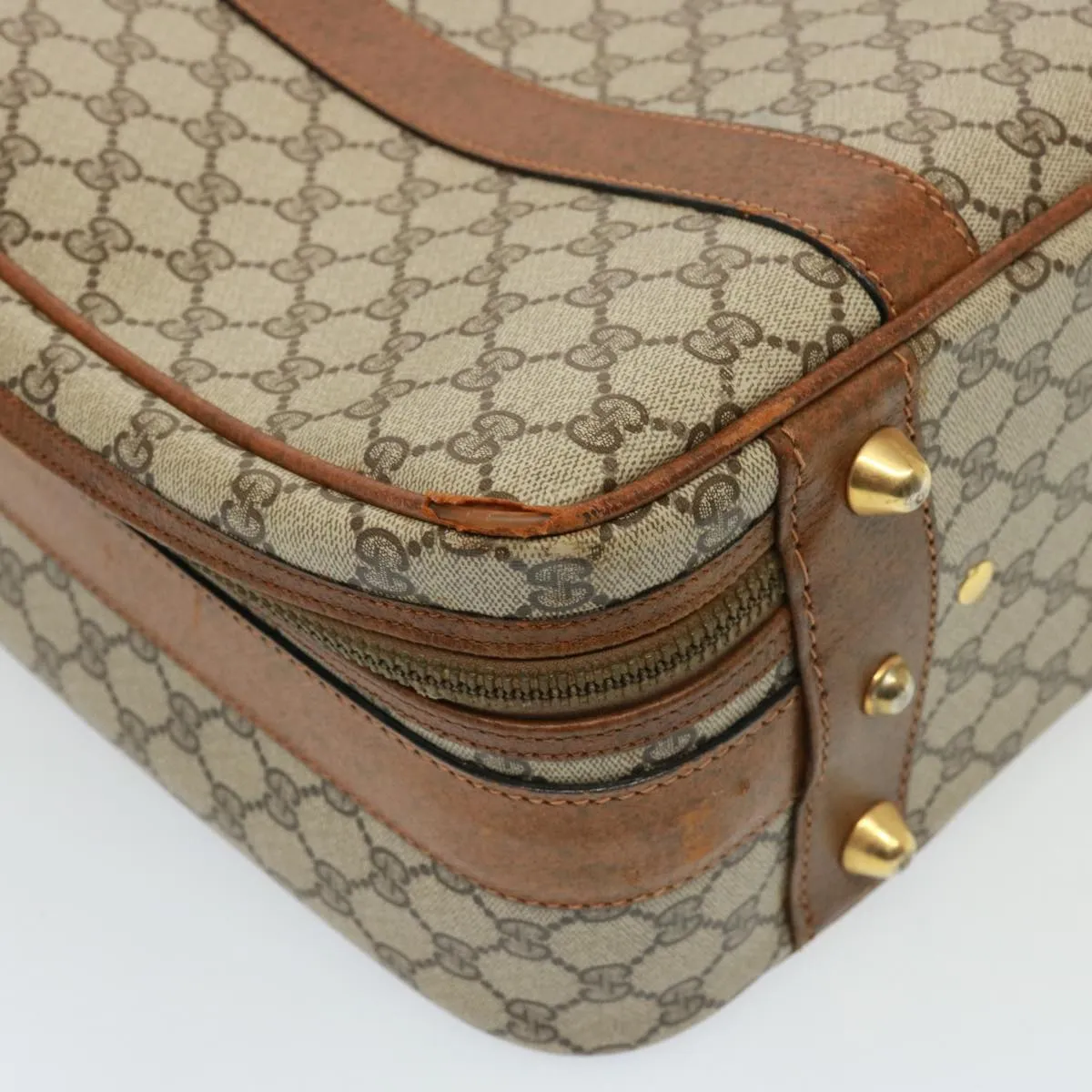 GUCCI GG Supreme Boston Bag PVC Beige mr177